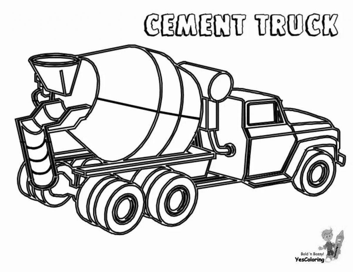 Coloring page exciting concrete mixer