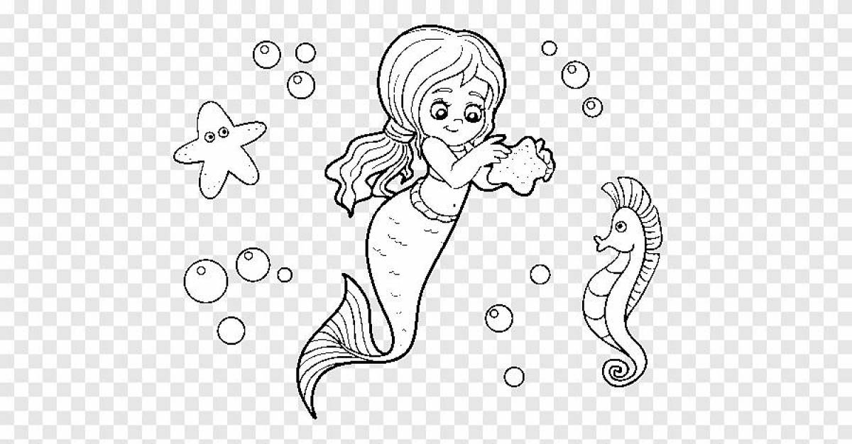 Merry mermaid coloring book for kids
