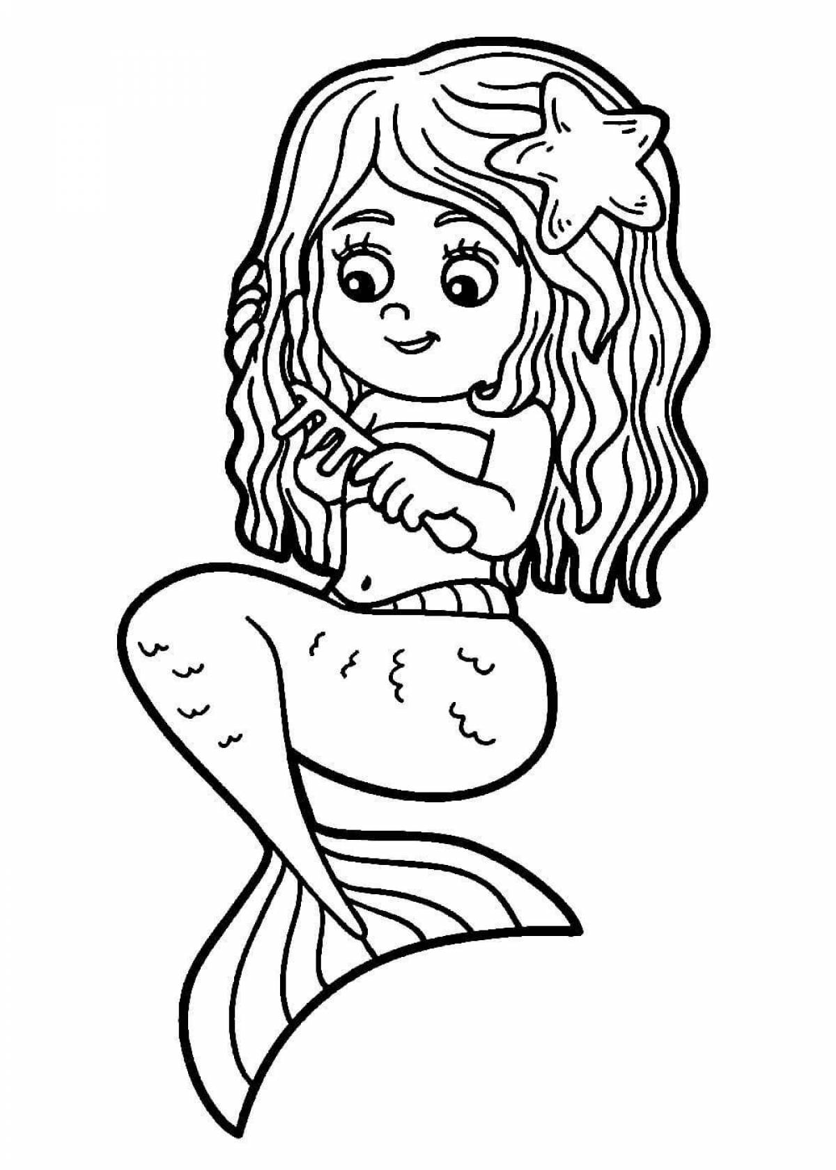 Mystical mermaid coloring book for kids