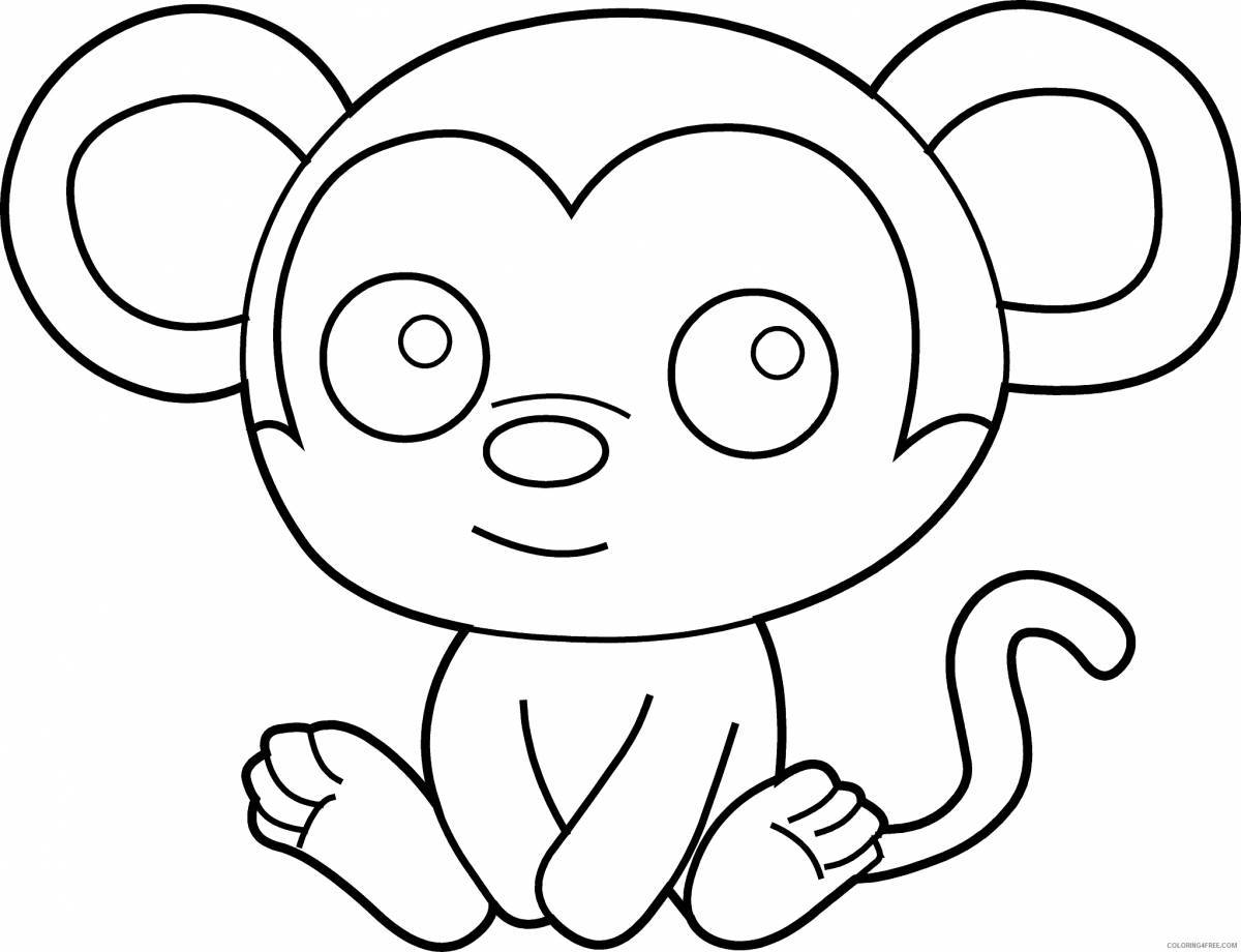 Fun coloring monkey