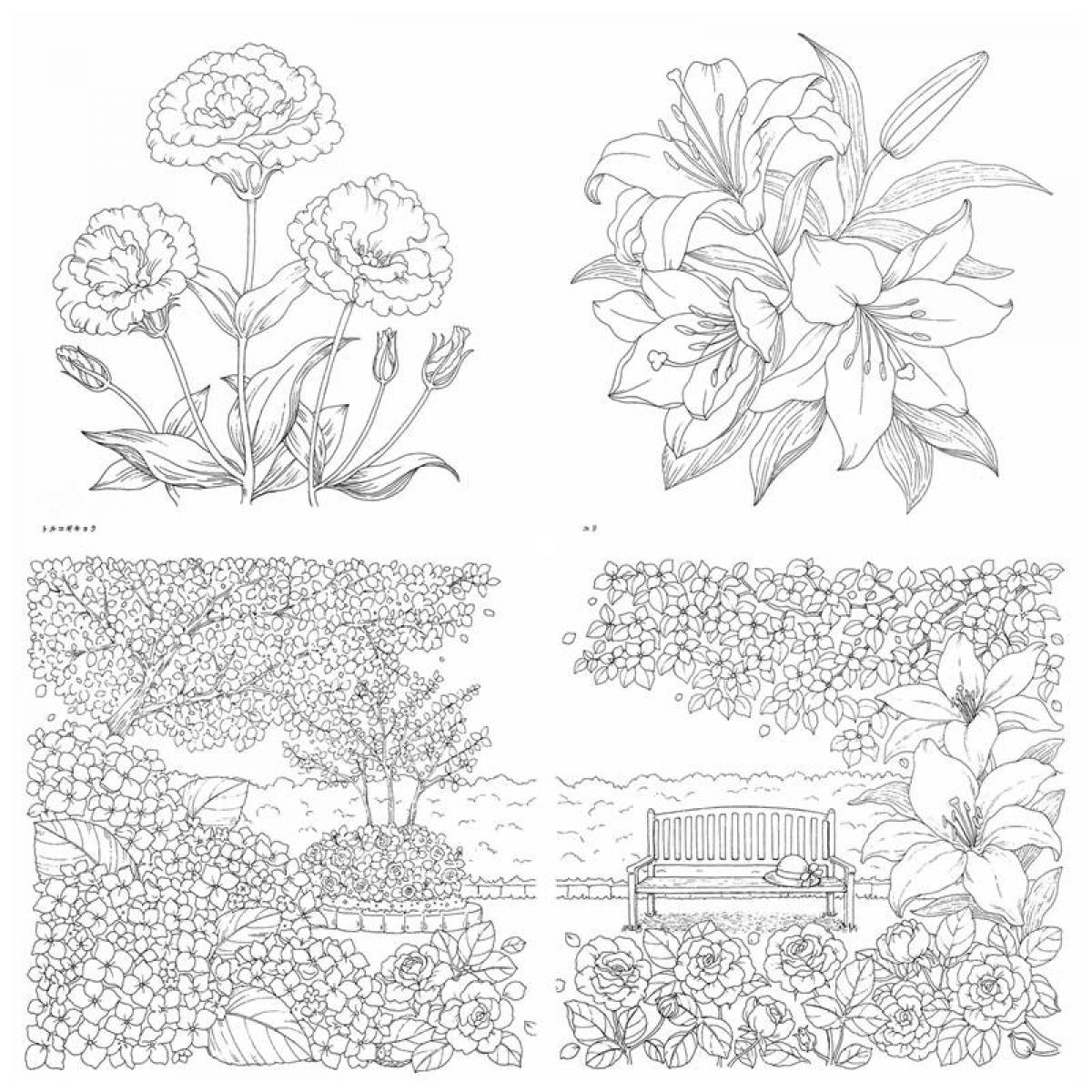 Coloring page lush garden of eden