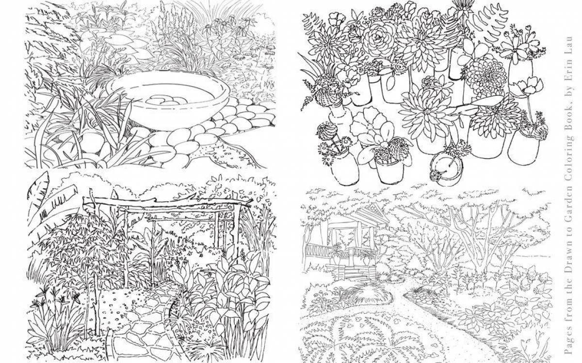 Calm Garden of Eden coloring page