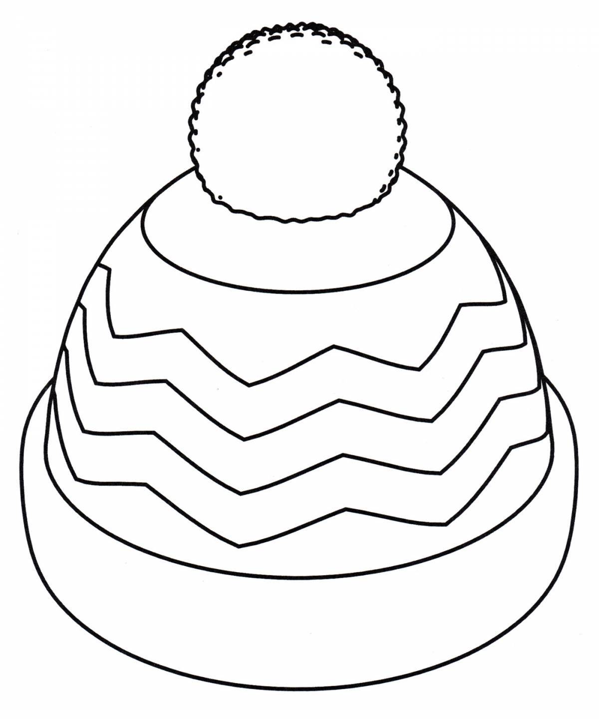 Glittering Hat Coloring Page for Beginners
