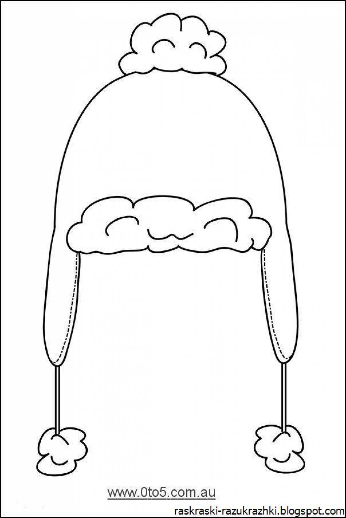 Colorific hat coloring page for kids