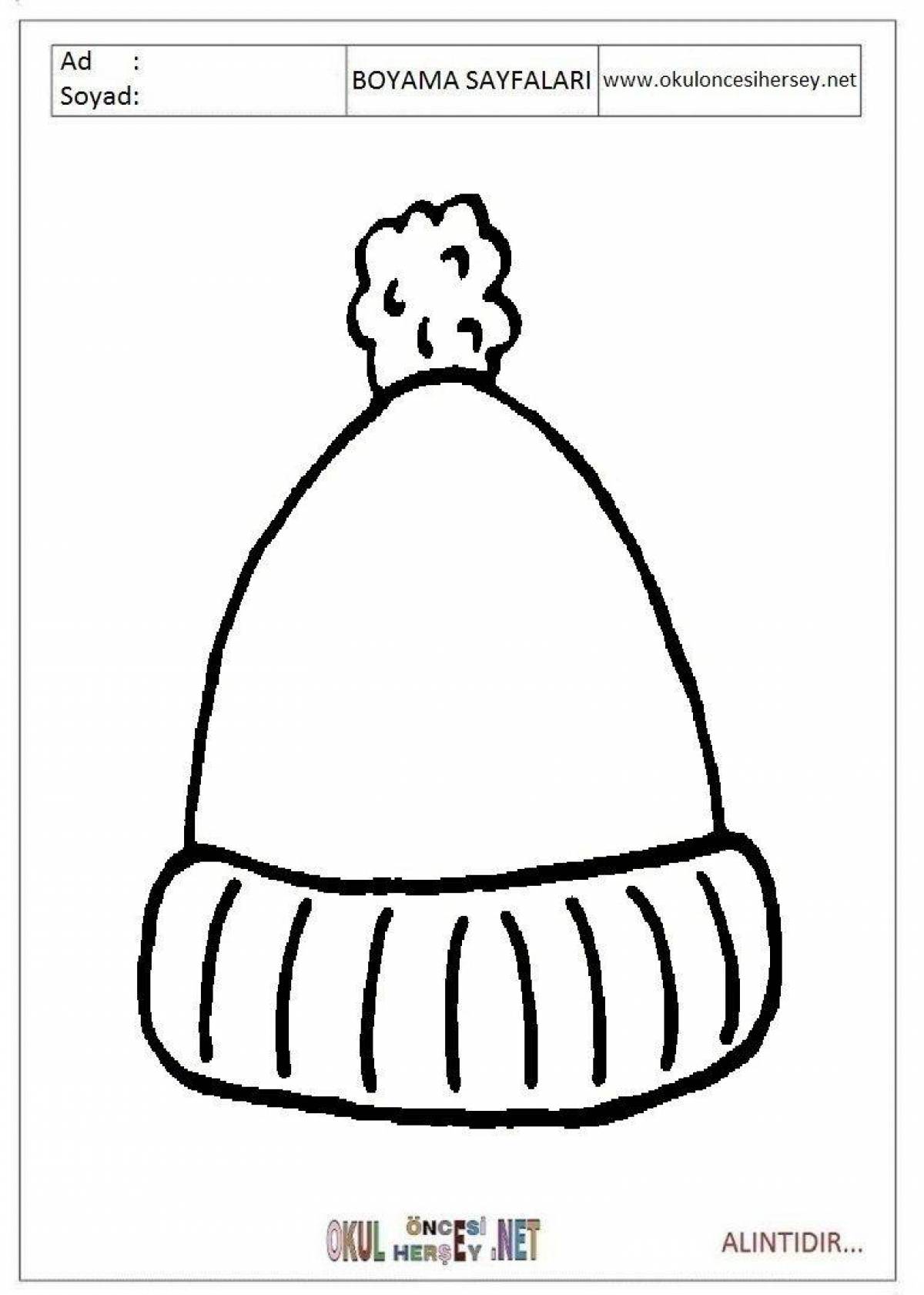 Coloring page of dazzling hat for kids