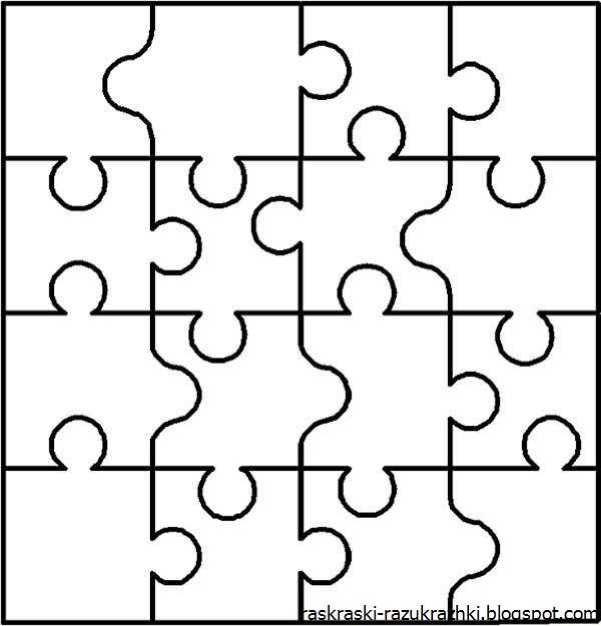 Playful puzzle coloring page