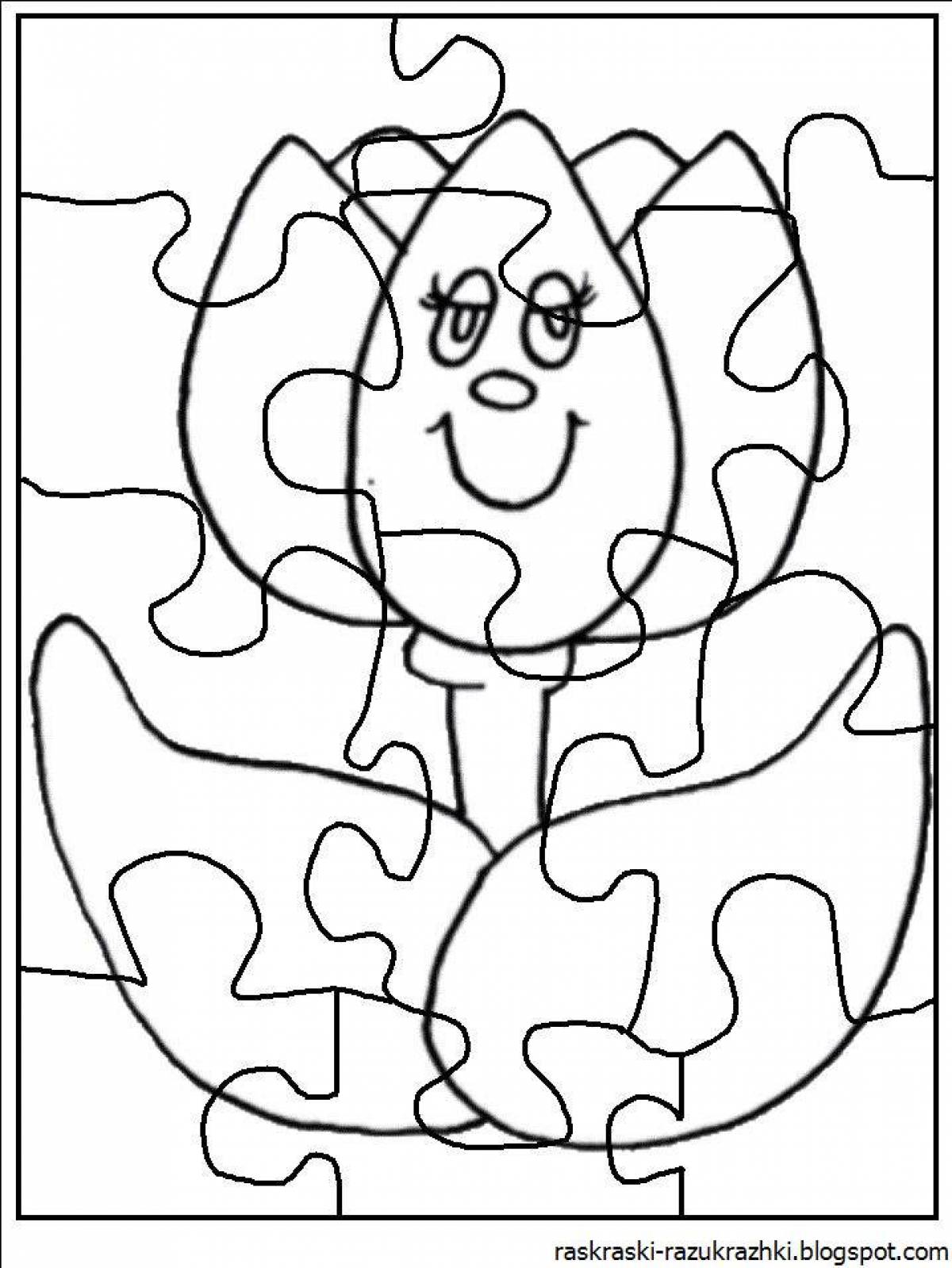 Exciting puzzle coloring book