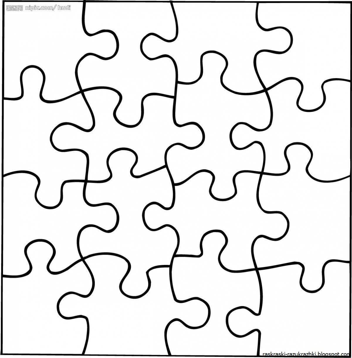 Blissful puzzle coloring page