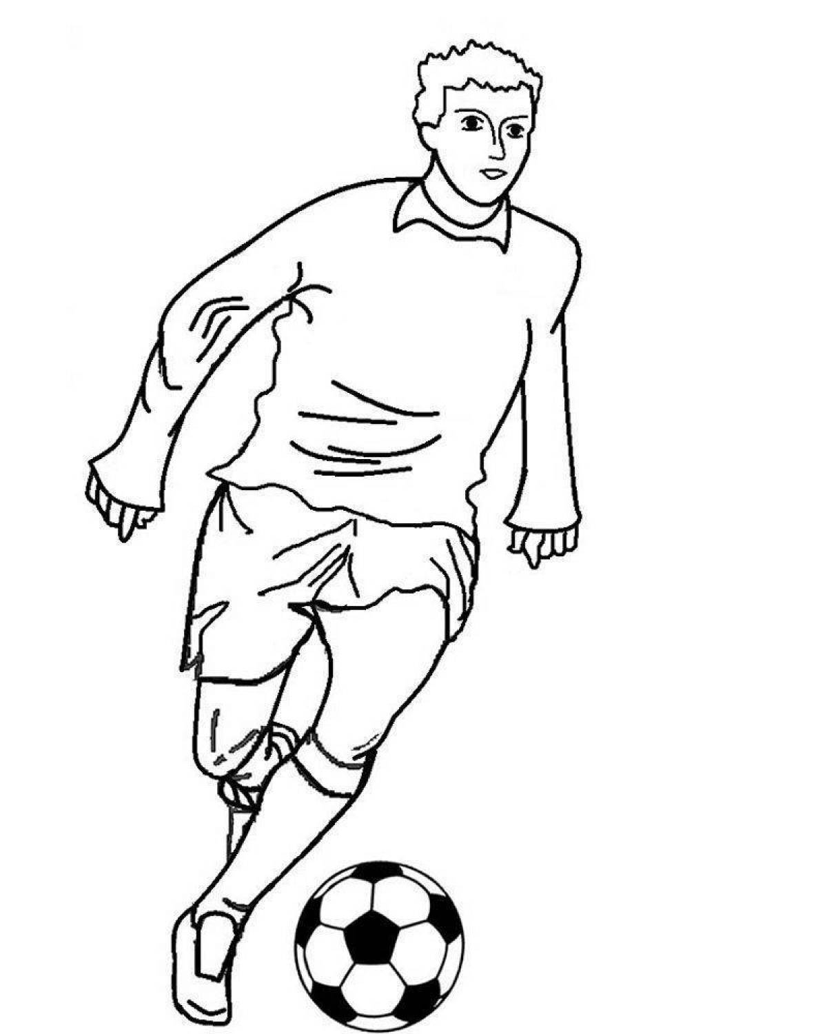Coloring page bright football player