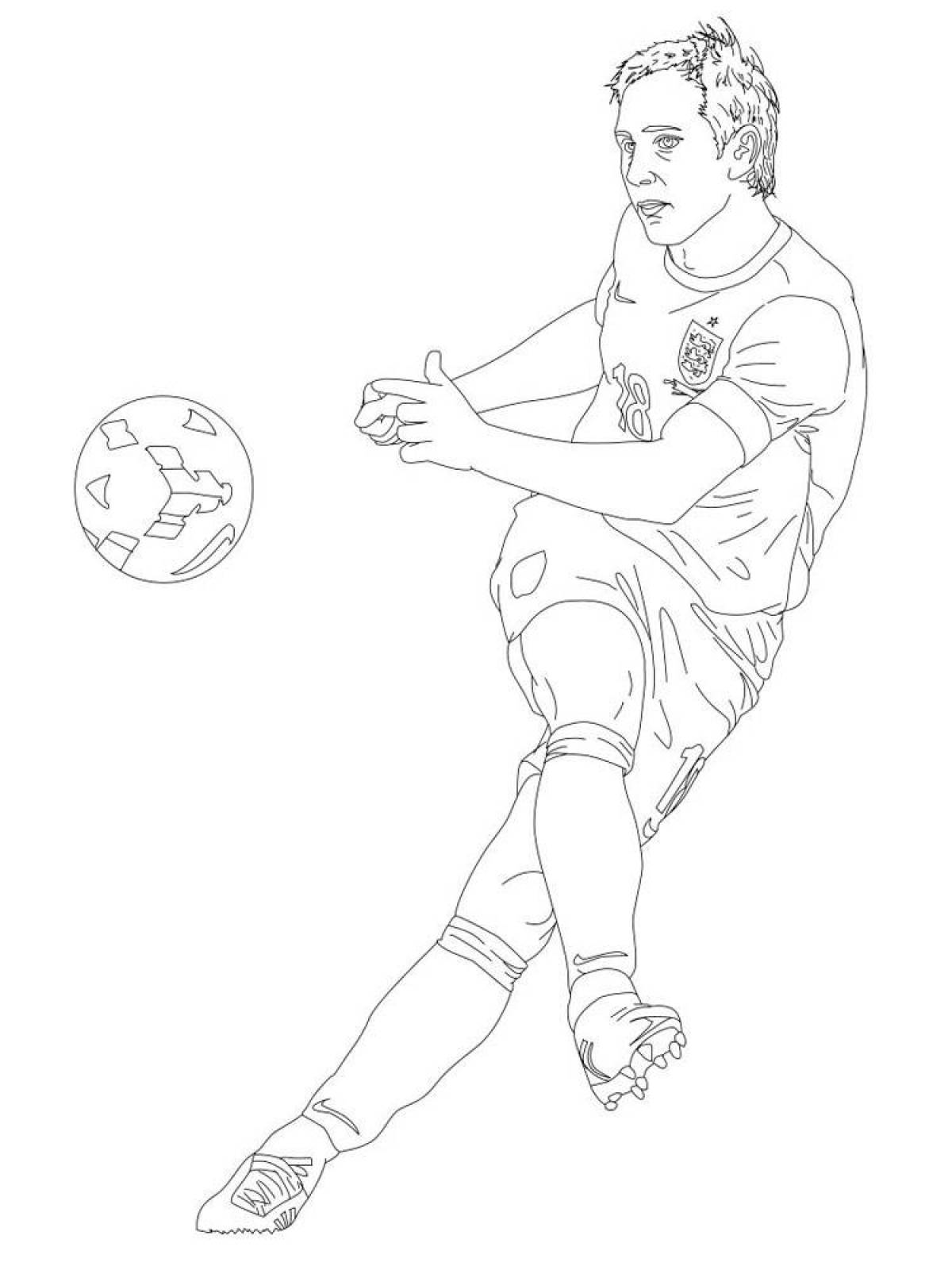 Анимированная страница-раскраска футболиста