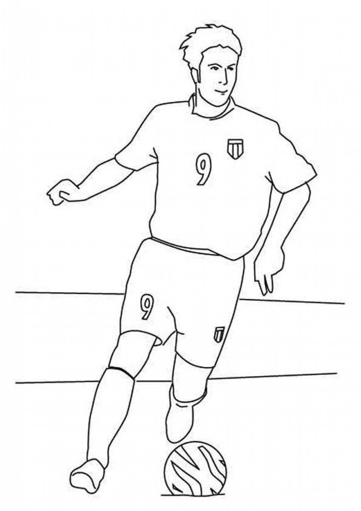 Coloring page agile footballer