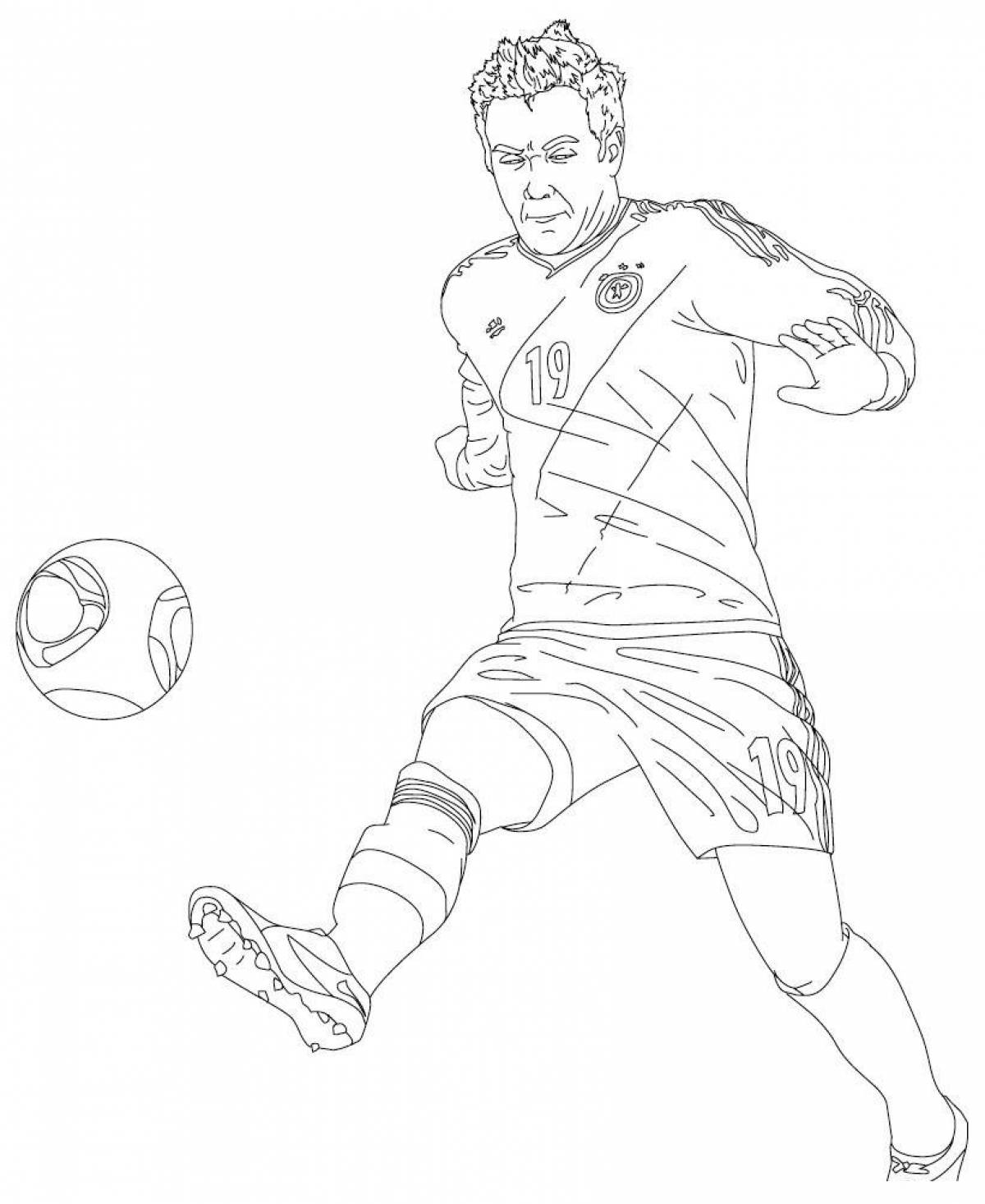 Graceful soccer player coloring page
