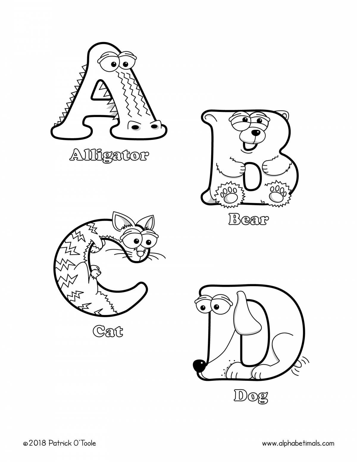 Coloring page laura with amazing alphabet