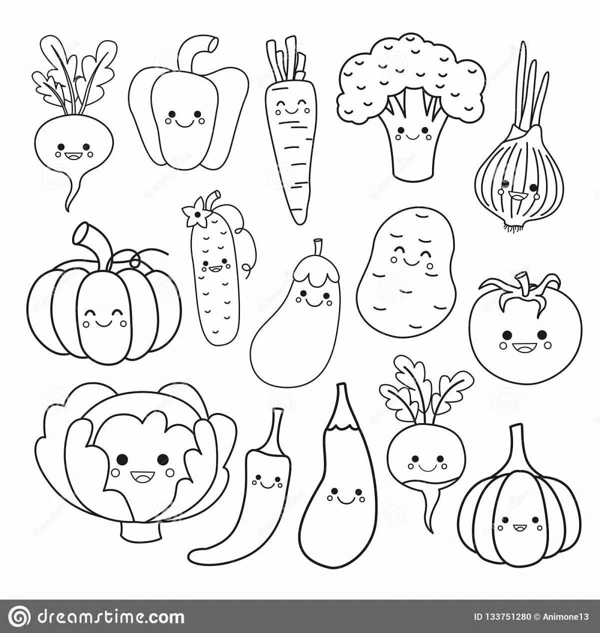 Coloring pages with colorful fruits