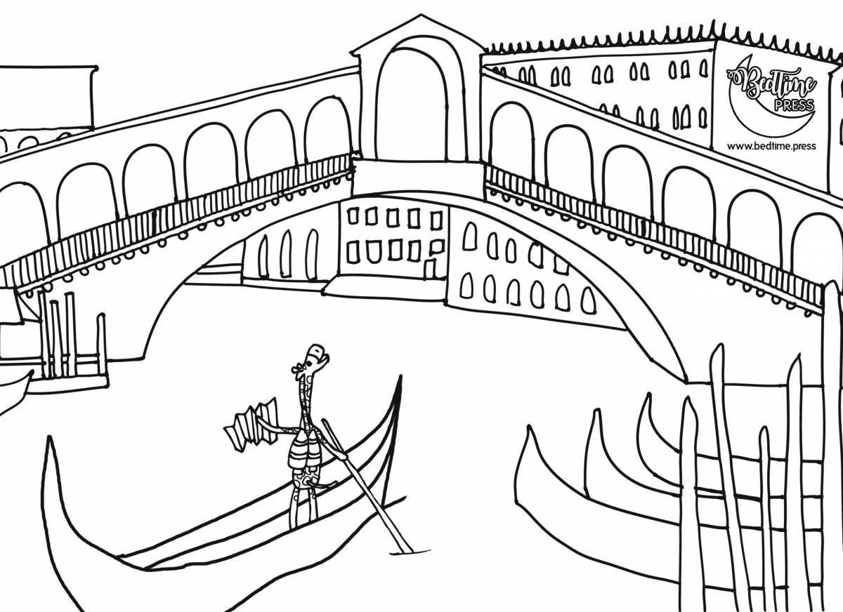 Coloring page charming venice