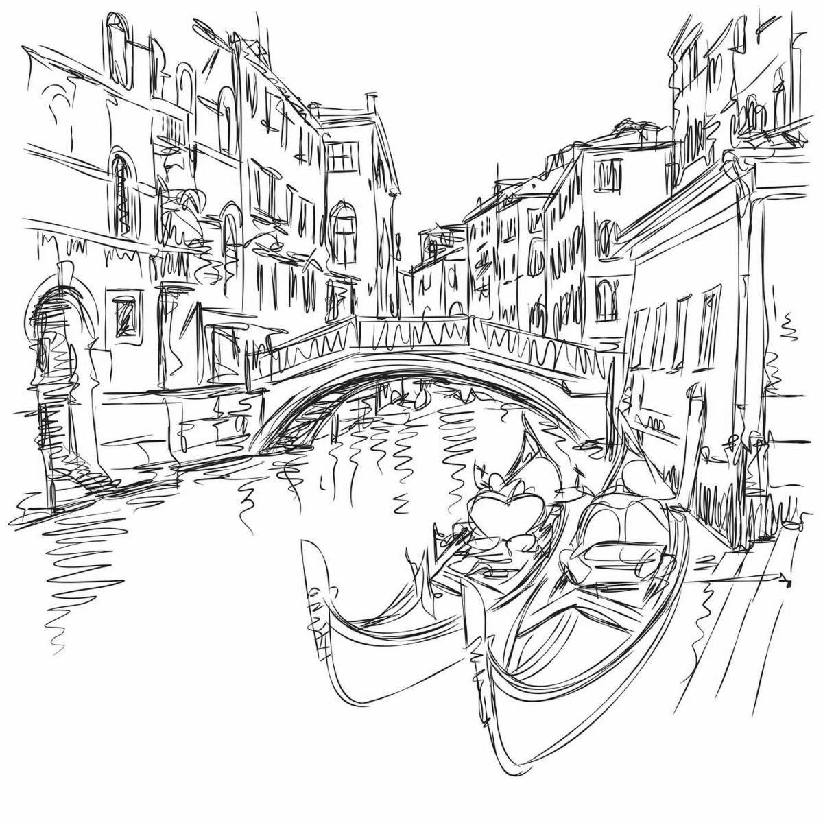 Glowing Venice coloring page