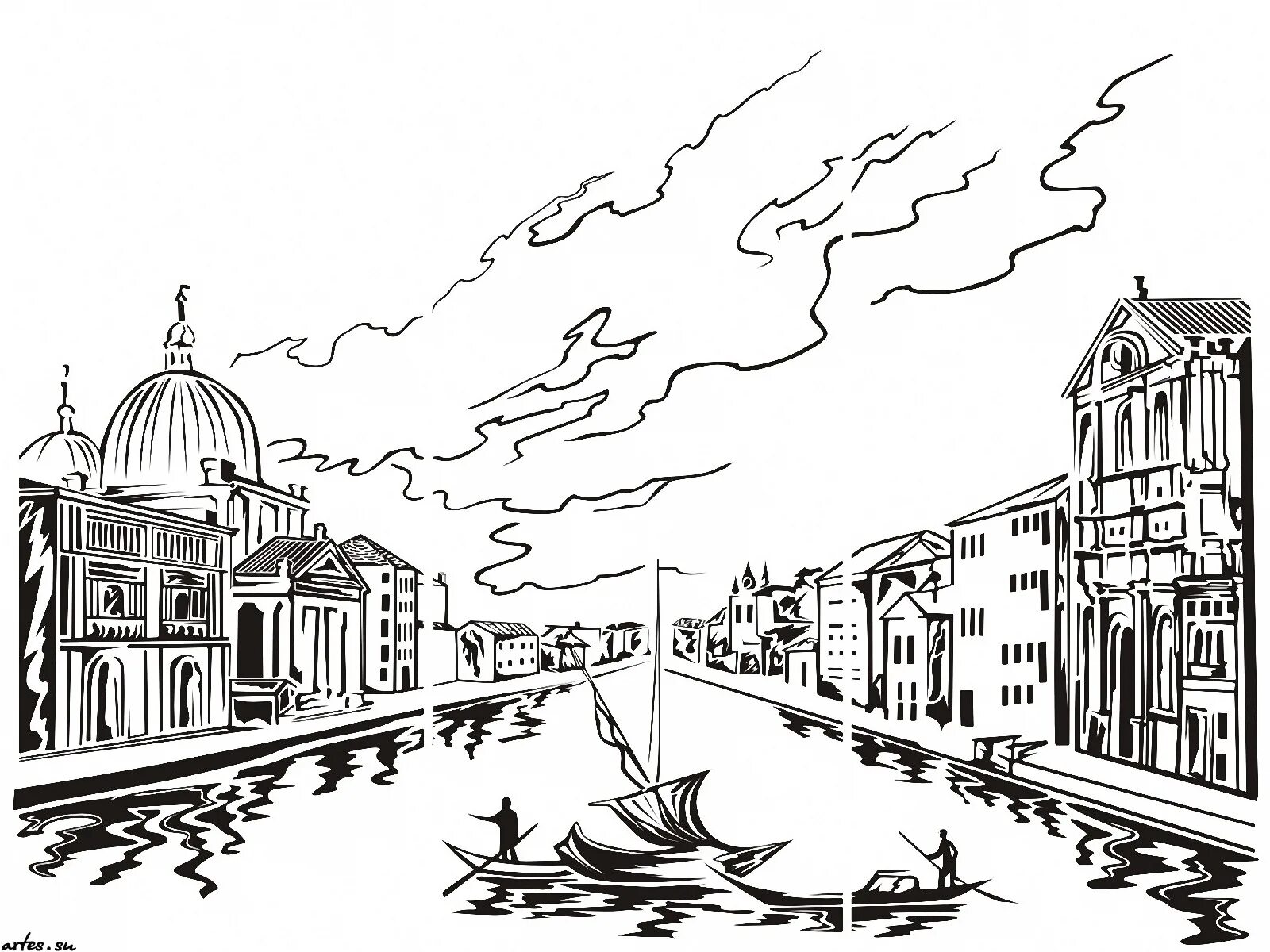 Coloring pictures picturesque venice