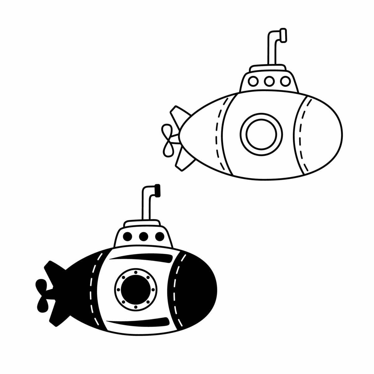 Colorful bathyscaphe coloring page