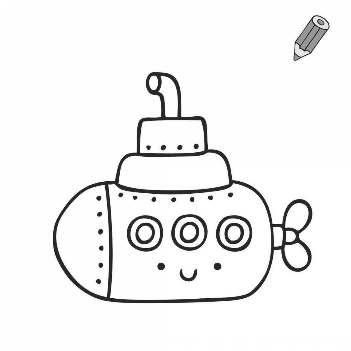 Coloring book joyful bathyscaphe