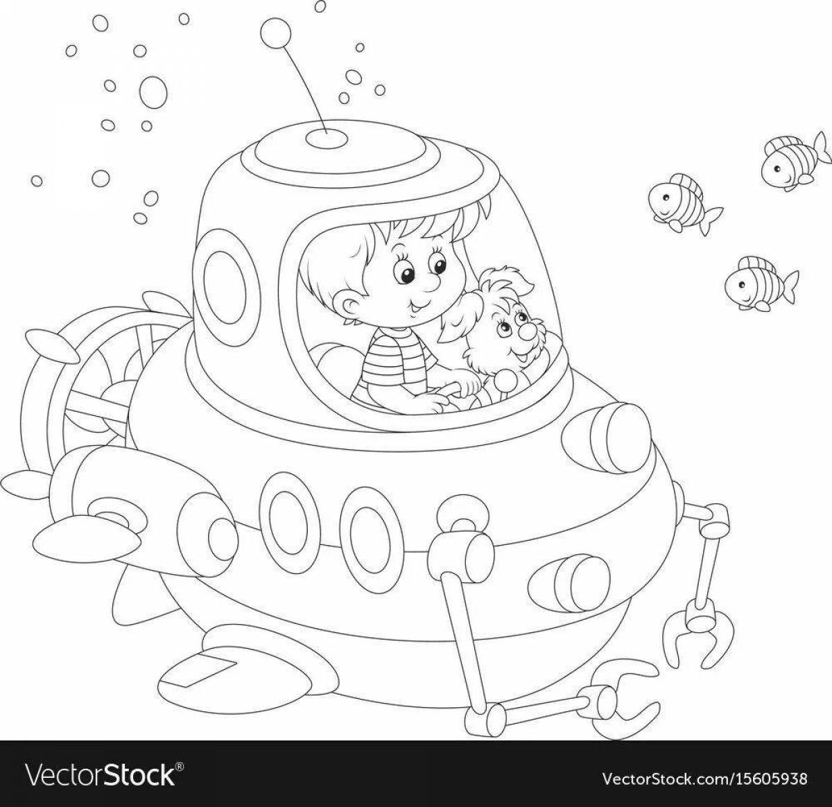 Attractive bathyscaphe coloring page