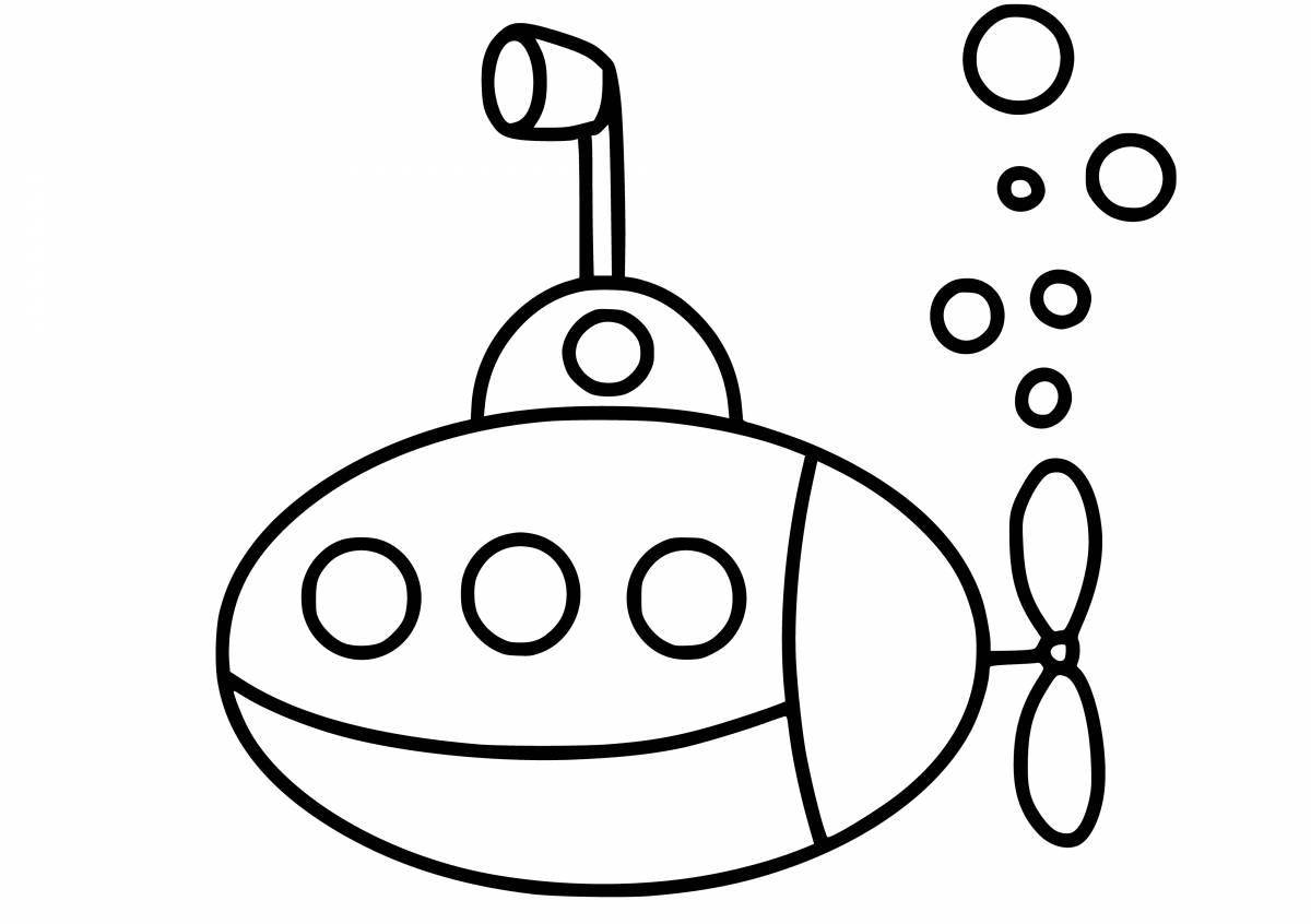 Coloring book magical bathyscaphe