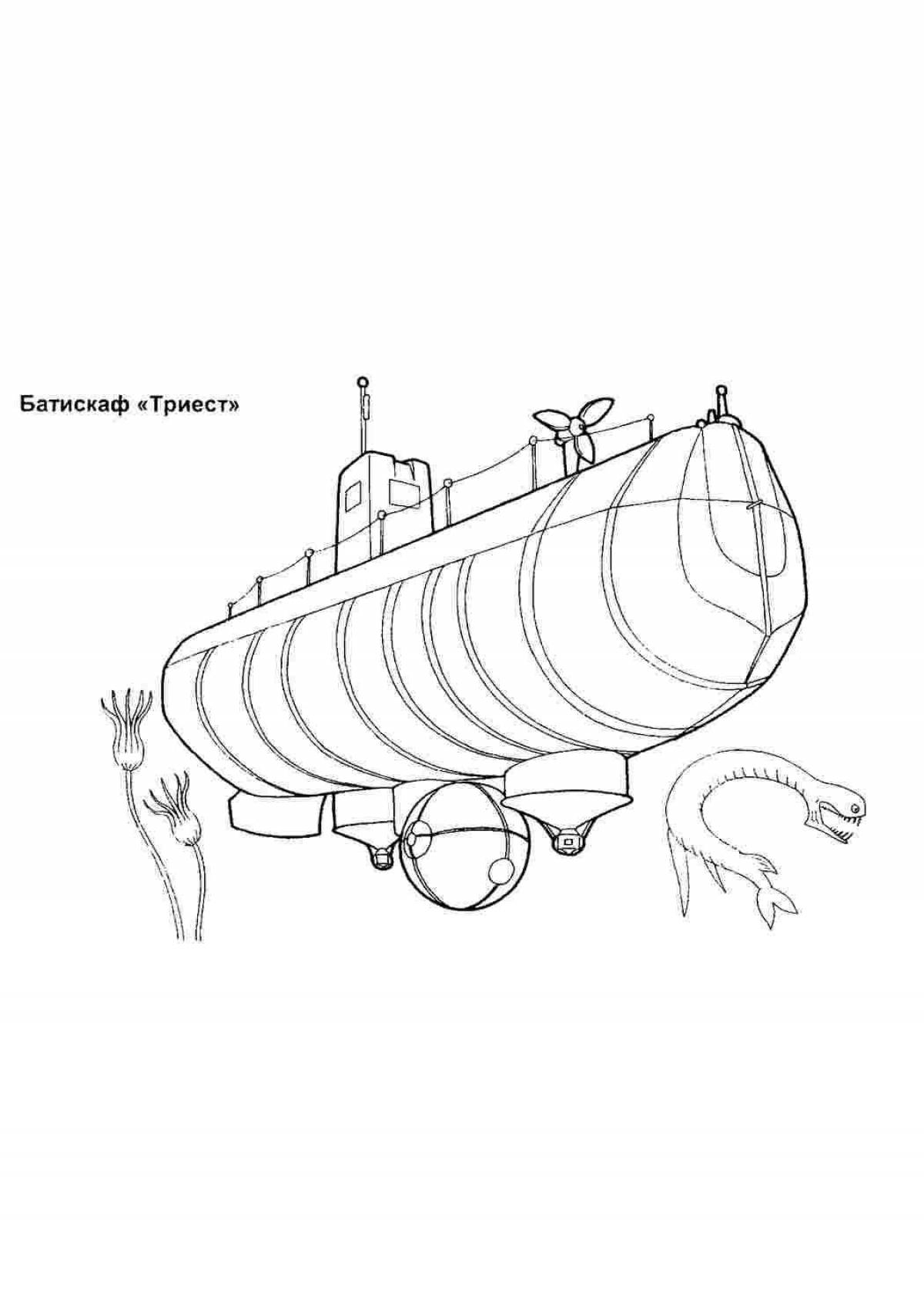 Exclusive bathyscaphe coloring page
