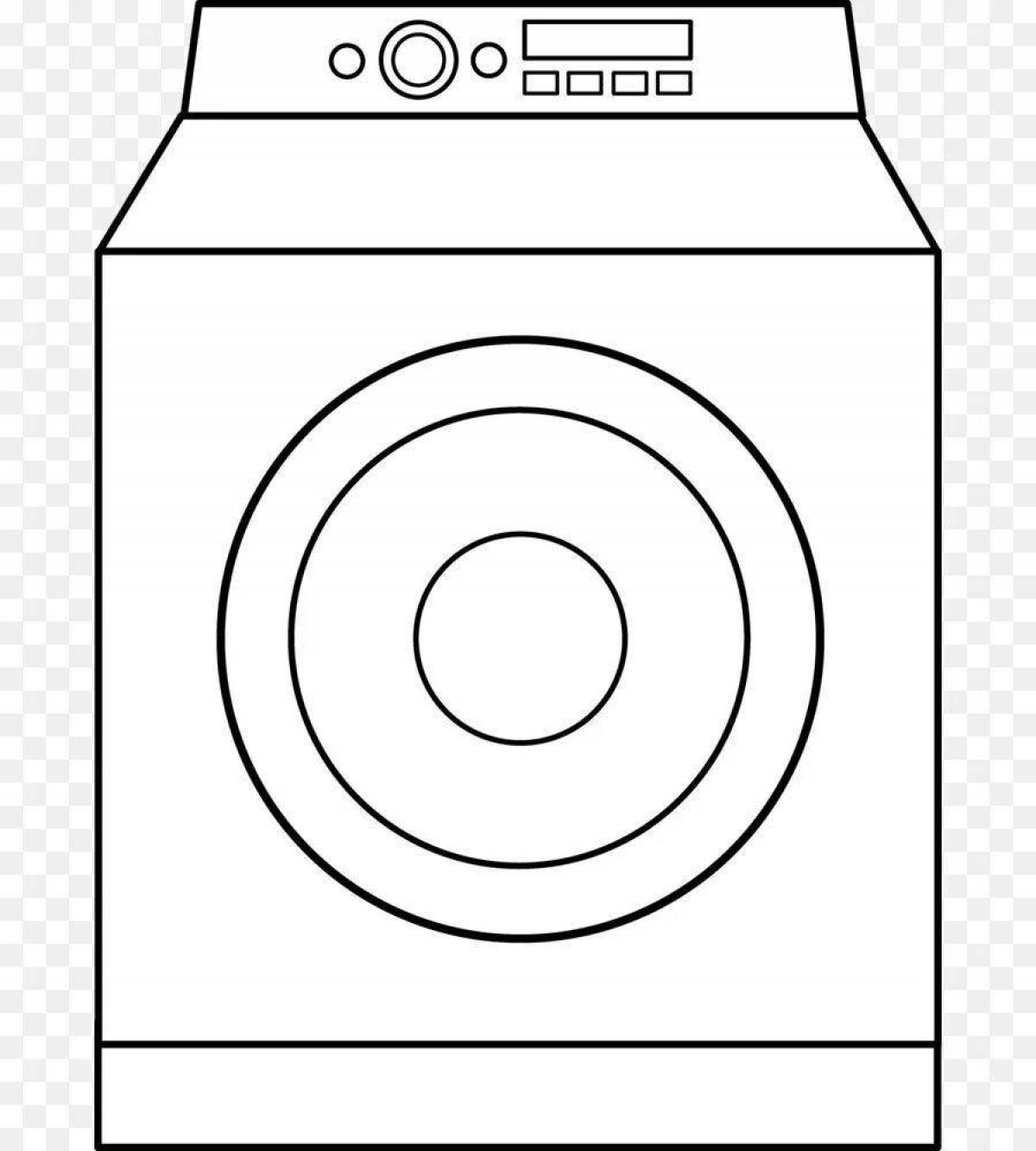 Colorful washing machine coloring page