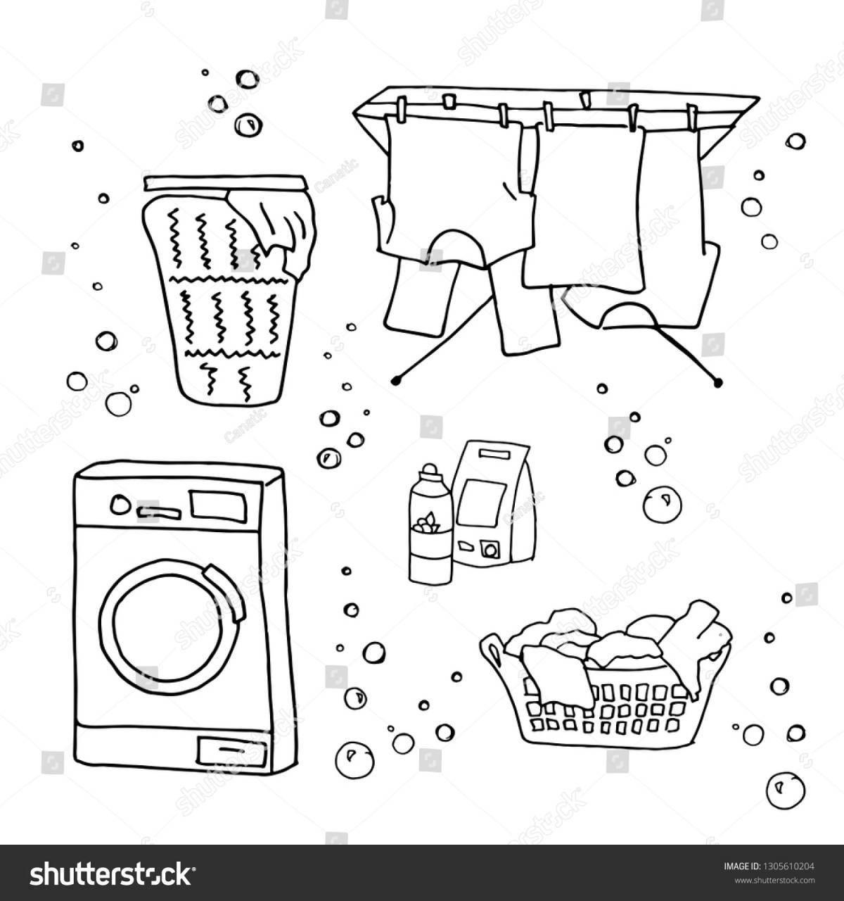 Awesome washing machine coloring page