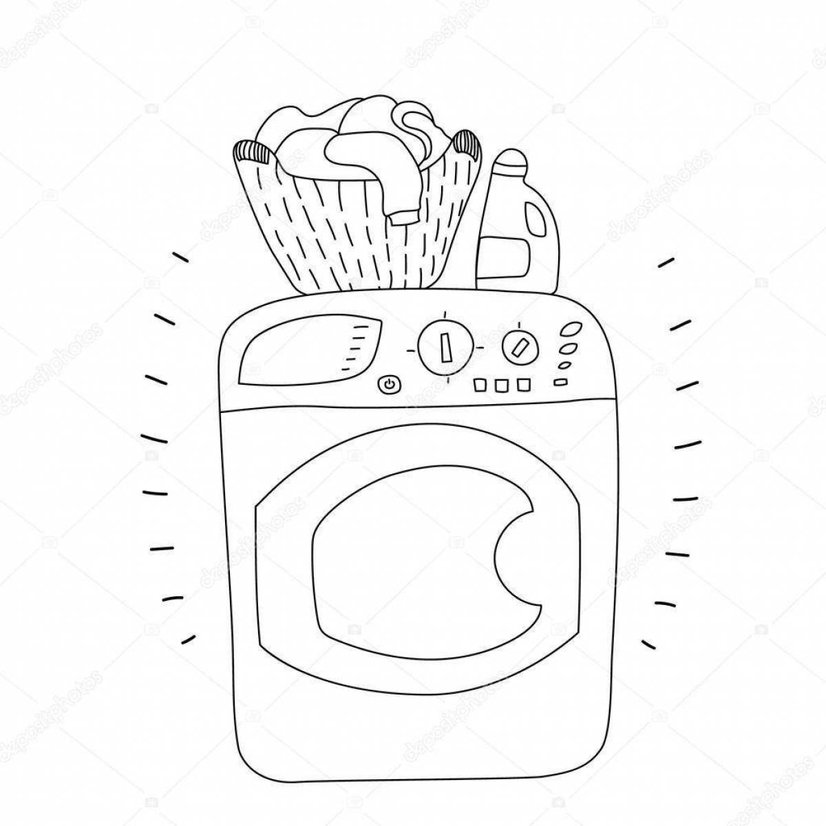 Amazing washing machine coloring page