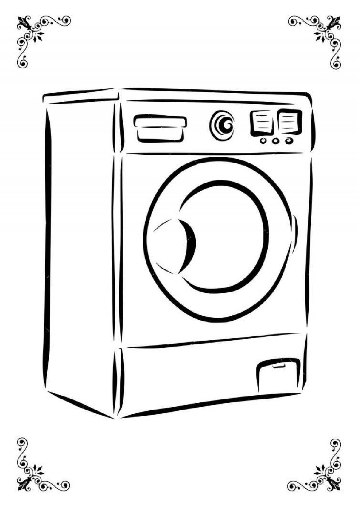 Beautiful washing machine coloring page