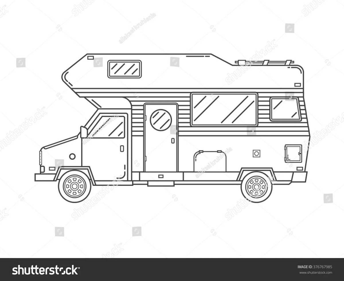 Colorful motorhome coloring page
