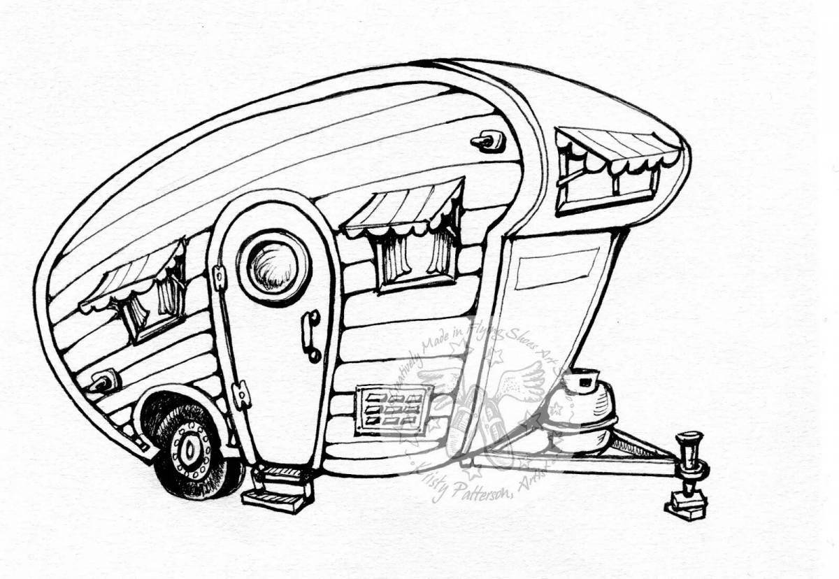 Fun caravan coloring page