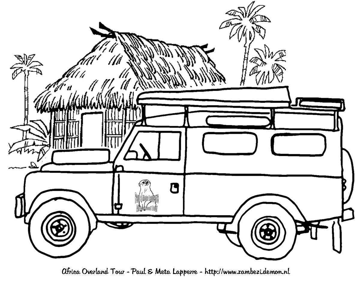 Playful motorhome coloring page