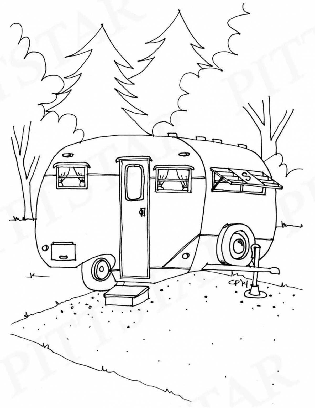 Amazing motorhome coloring page