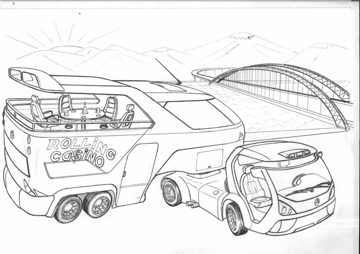Adorable motorhome coloring page