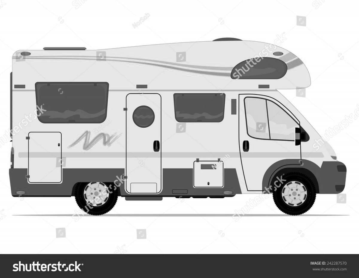 Cute motorhome coloring page