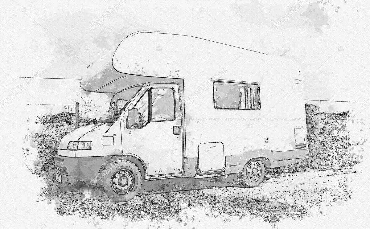 Fantastic motorhome coloring page