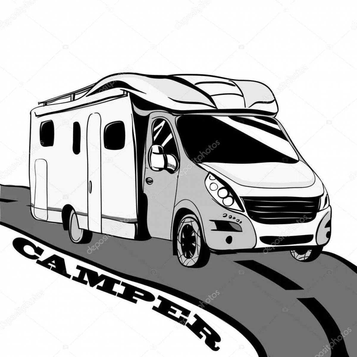 Outstanding motorhome coloring page