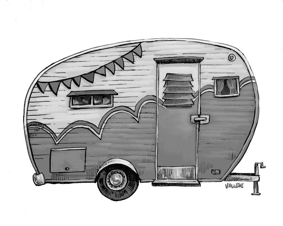 Fabulous motorhome coloring page