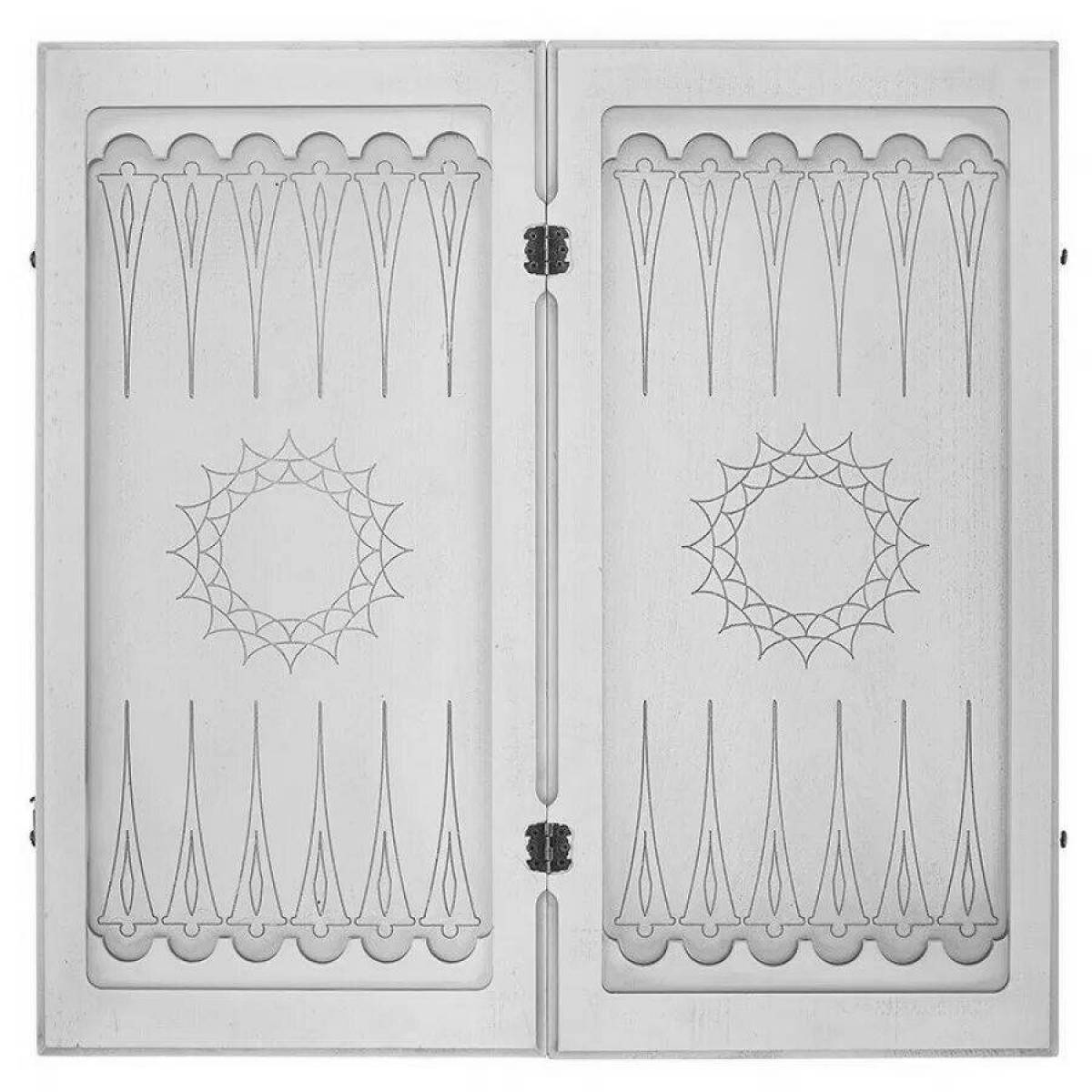 Playful backgammon coloring page
