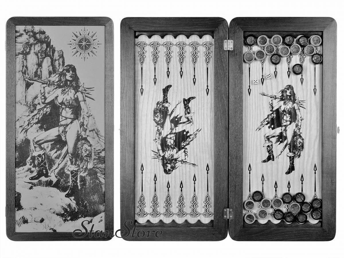 Intriguing backgammon coloring book