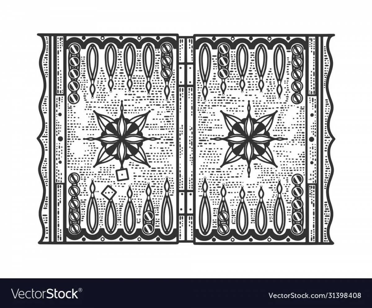 Exquisite backgammon coloring book