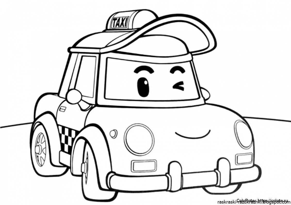 Colorful auto patrol coloring page