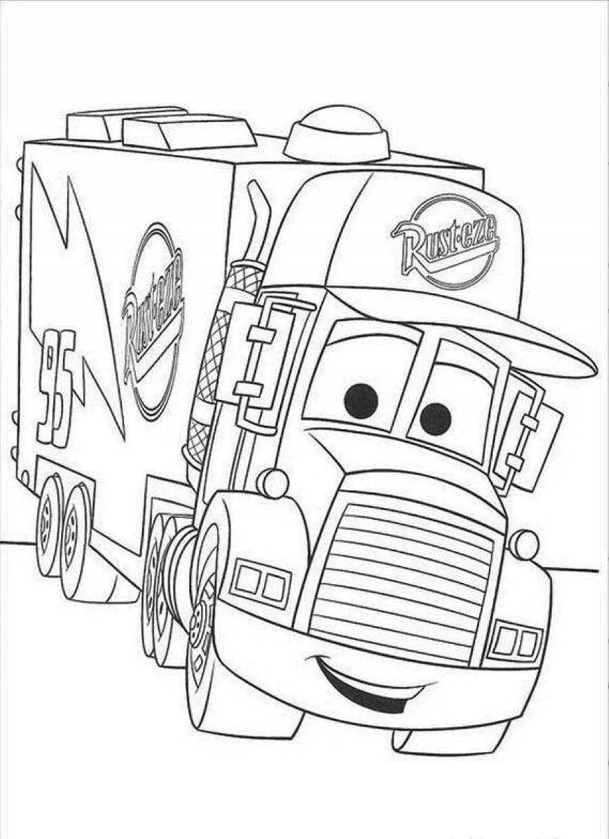 Joyful auto patrol coloring page