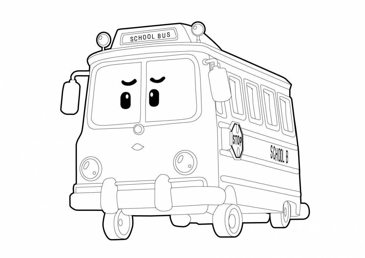 Playful auto patrol coloring page