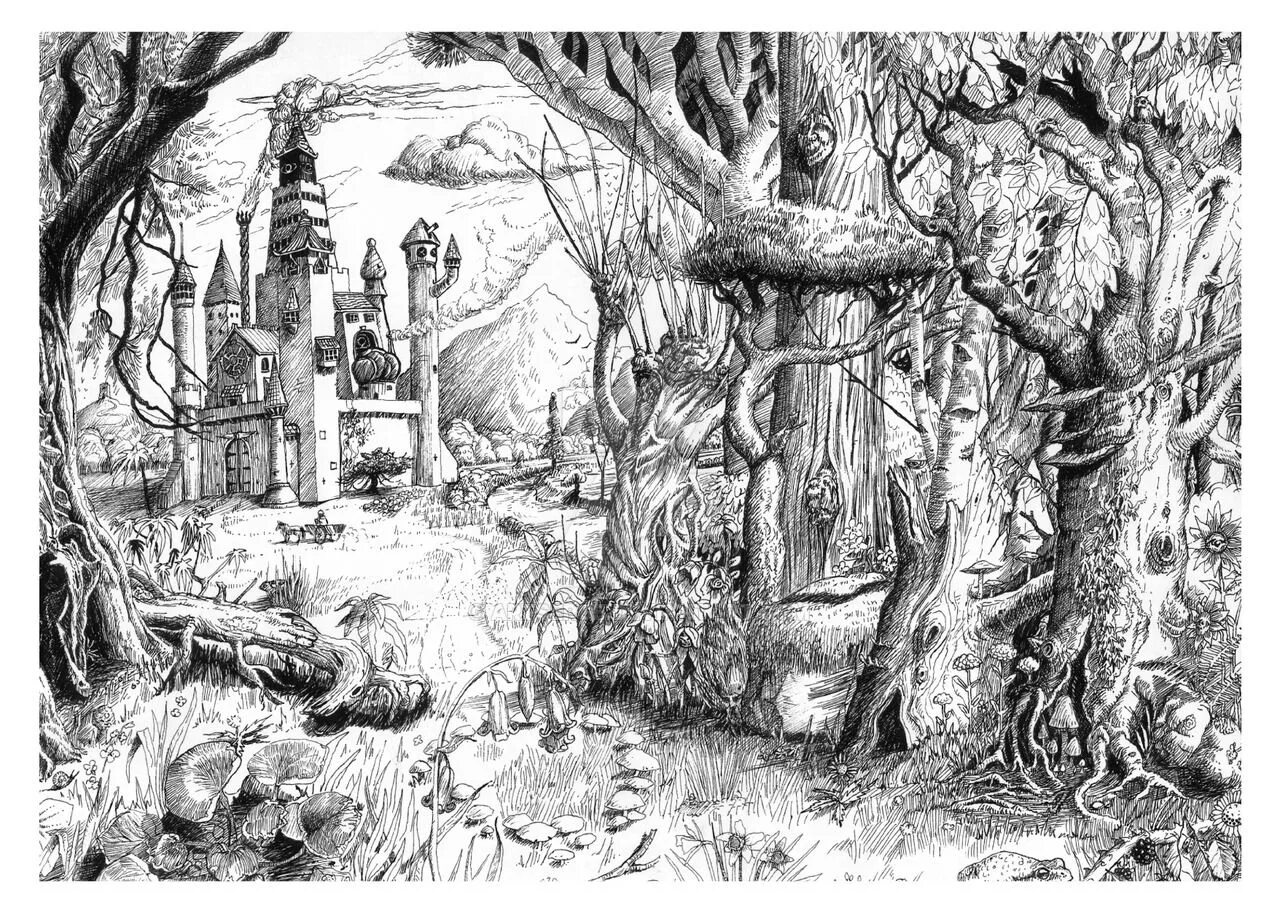 Mystical shining coloring book