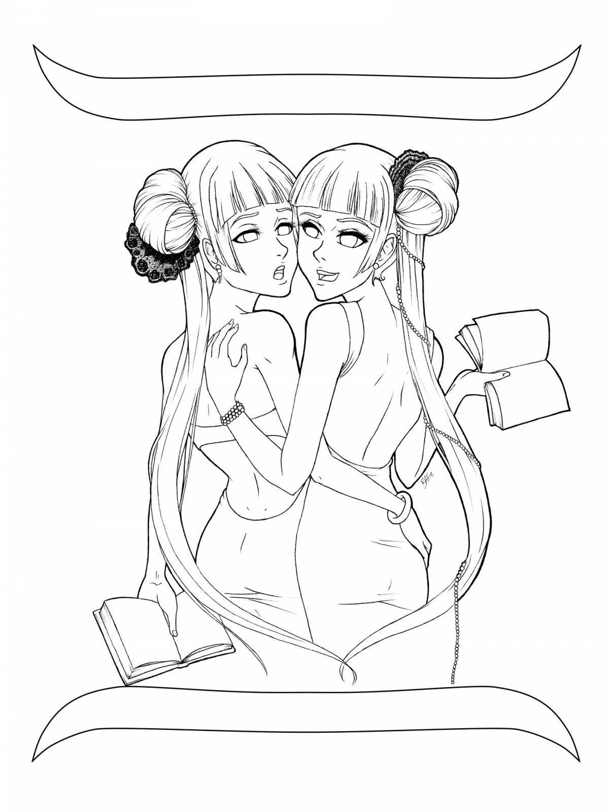 Brilliant coloring twins