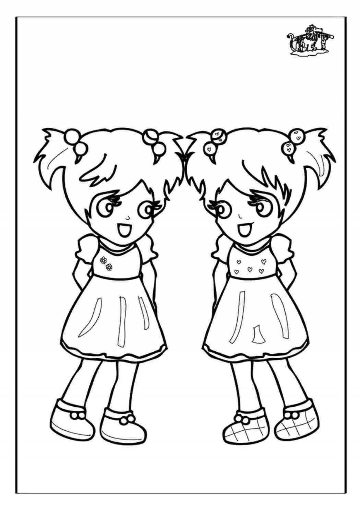 Twins shining coloring pages