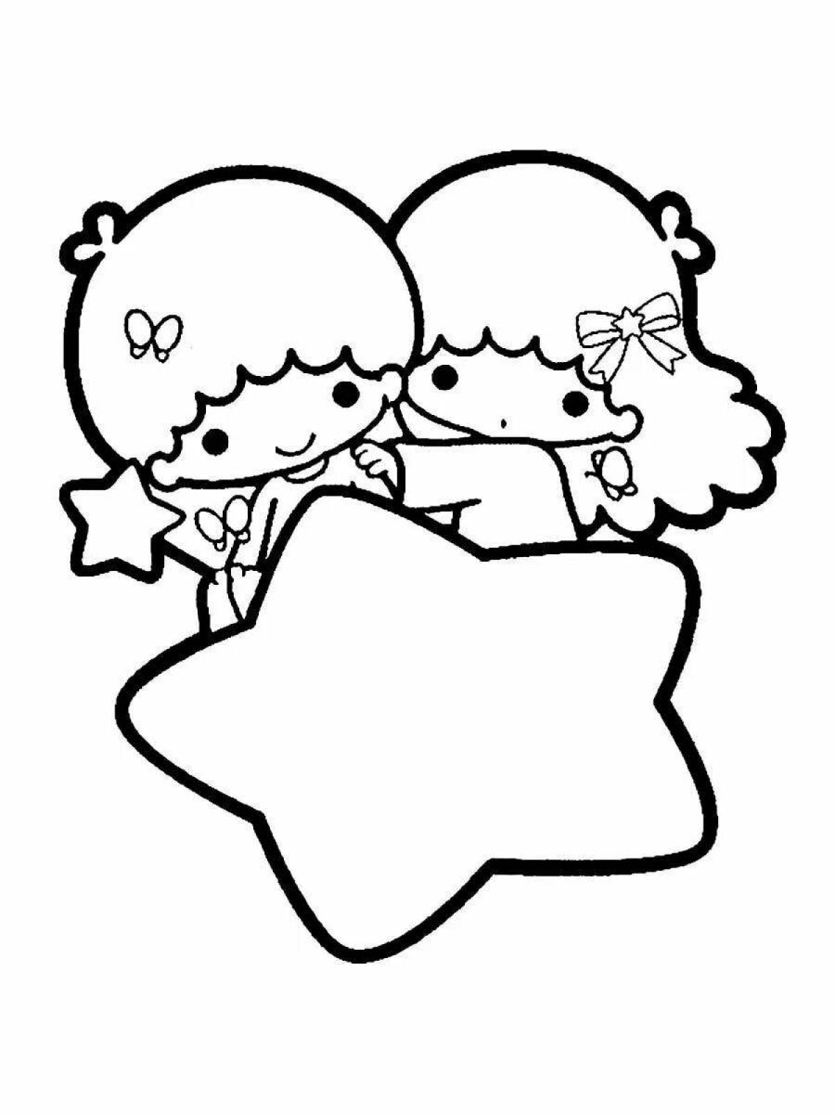 Fancy coloring twins