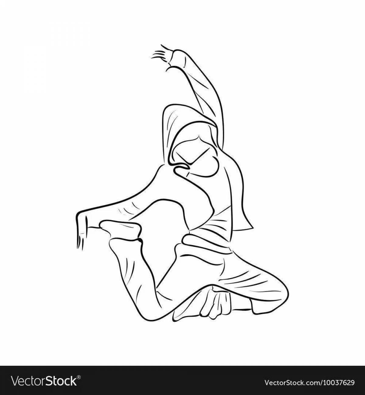 Coloring page clever dancer